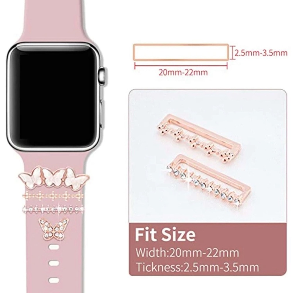 NWT 4pcs Butterfly Watchband Ornament Compatible With Huawei/Samsung/Apple Watch